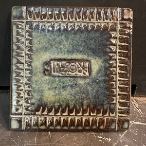 Artisan‎ Ceramic Trivet Coaster Square Signed ROSATI Stoneware Rustic Glaze